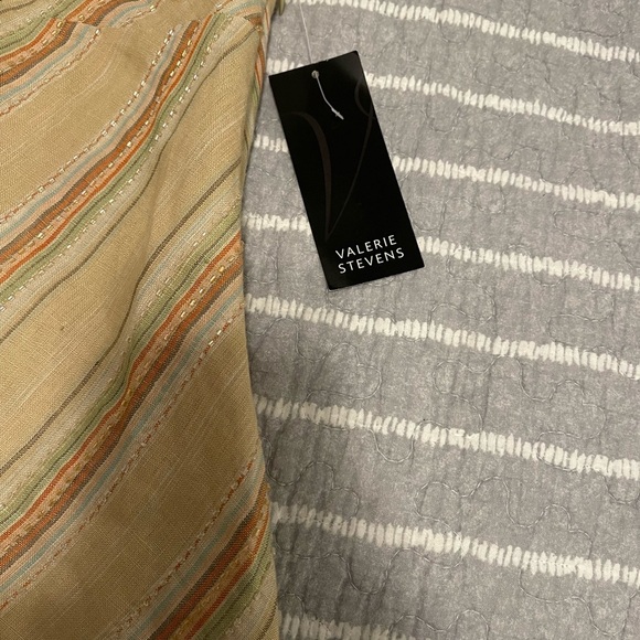 y2k Linen Beaded Chevron Spaghetti Strap 70s Style Festival Tank Cami Sz XL NWT - Picture 2 of 7